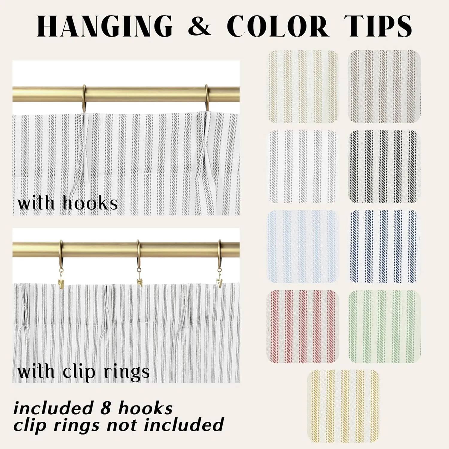 Half Curtains for Windows,Cafe Curtains 24 Inch Length Pinch Pleated Short Bathroom Curtains Window,Grey and White