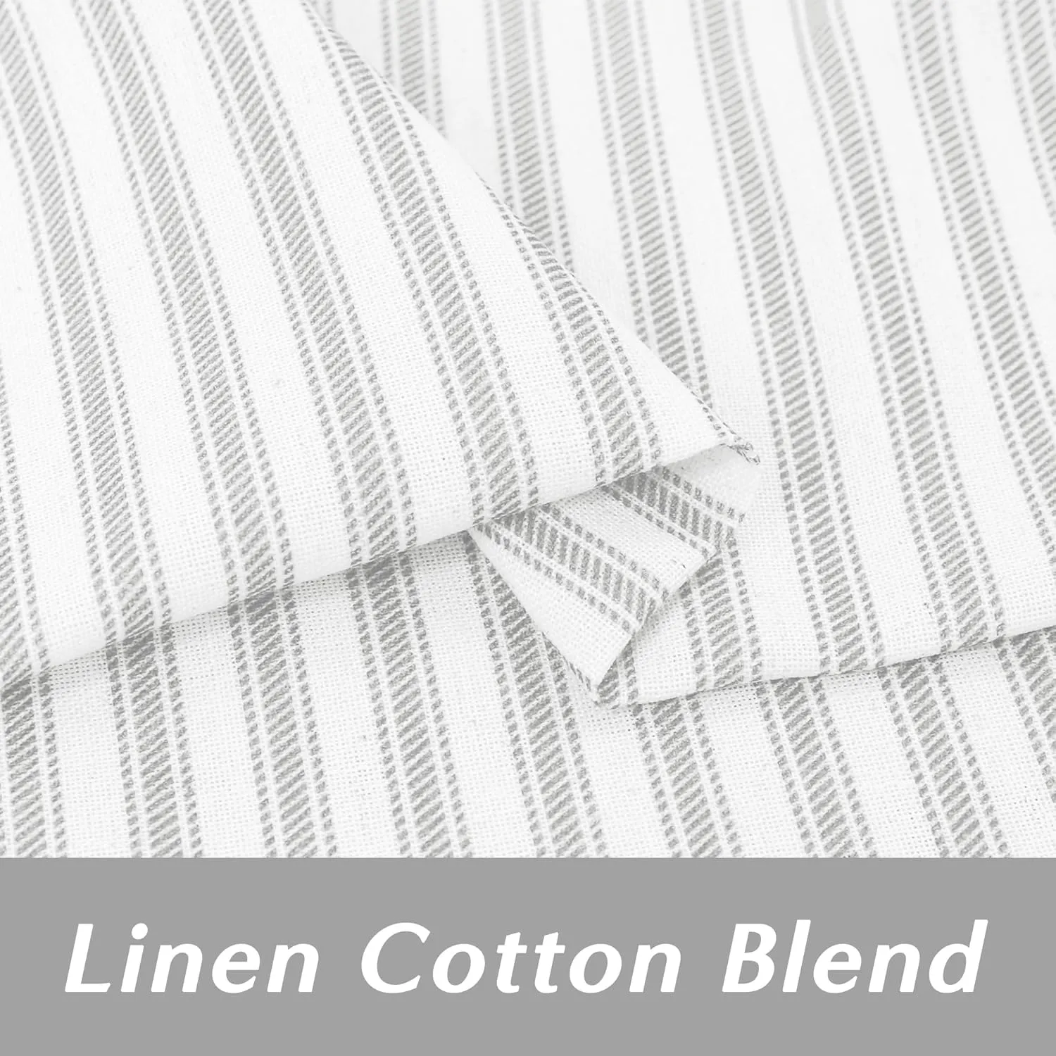 Half Curtains for Windows,Cafe Curtains 24 Inch Length Pinch Pleated Short Bathroom Curtains Window,Grey and White