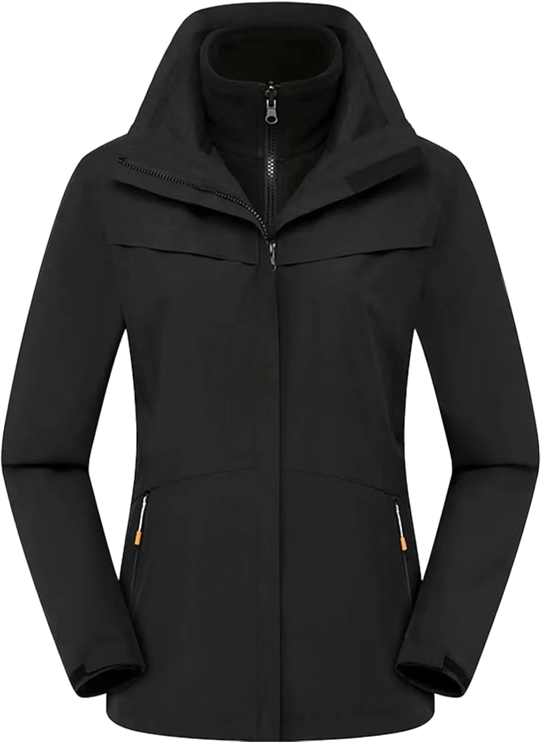 HALO RAIN Women's 3 in 1 Waterproof Ski Jacket Warm Winter Snow Coat Windproof Fleece Lined Winter Jacket Fully Taped Seams