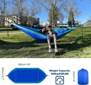 Hammock Camping Portable Nylon Fabric Beach Hanging Swing Garden Single and Double Hammock