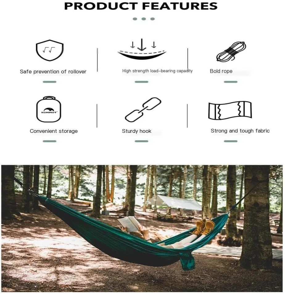 Hammock Double Muche Outdoor Camping Anti-Rollover Hammock Adult Outdoor Swing Ultra-Light Portable Double Hanging Chair Hammock Outdoor(A)