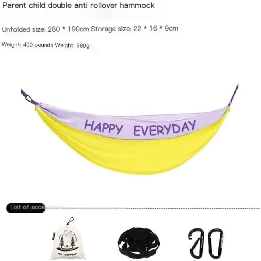 Hammock Double Muche Outdoor Camping Anti-Rollover Hammock Adult Outdoor Swing Ultra-Light Portable Double Hanging Chair Hammock Outdoor(A)