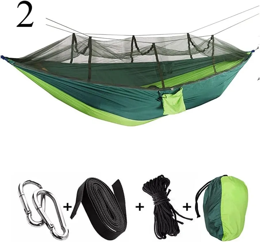 Hammock Handmade Portable Outdoor Camping Hammock 1-2 Person Go Swing with Mosquito Net Hanging Bed Ultralight Tourist Sleeping Hammock Swing
