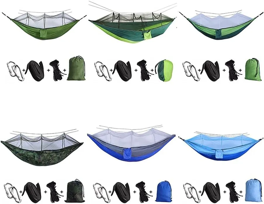 Hammock Handmade Portable Outdoor Camping Hammock 1-2 Person Go Swing with Mosquito Net Hanging Bed Ultralight Tourist Sleeping Hammock Swing