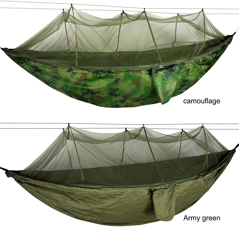 Hammock Portable Outdoor Camping Tent Hammock with Mosquito Net 210T Nylon 2 Person Canopy Parachute Hanging Sleeping Swing Bed Hammocks (Color : 13)