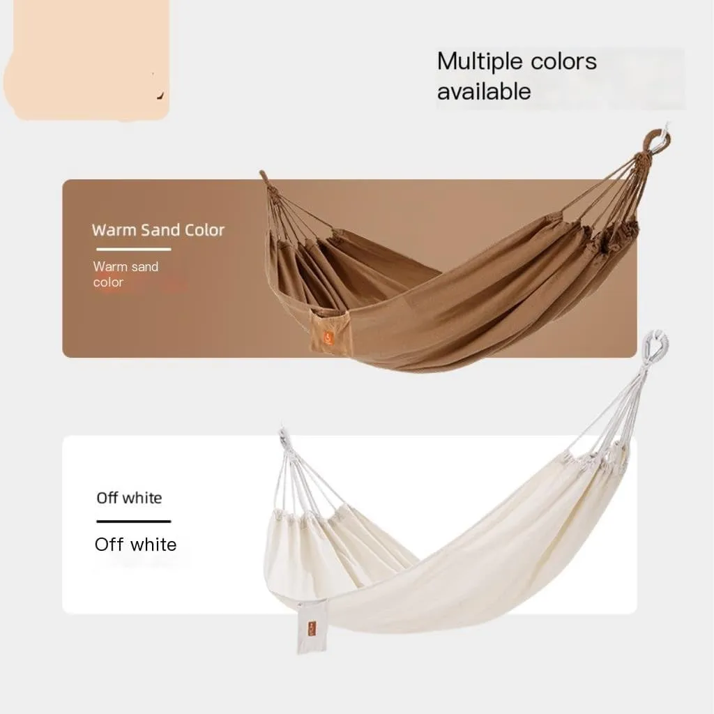 Hammocks Outdoor Hammock Outdoor Swing Adult Thick Double Anti-Rollover Dormitory Dormitory Student Hanging Chair Camping Hammocks(Brown,Small)