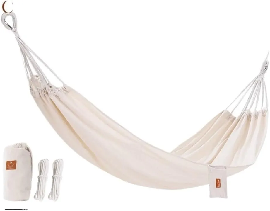 Hammocks Outdoor Hammock Outdoor Swing Adult Thick Double Anti-Rollover Dormitory Dormitory Student Hanging Chair Camping Hammocks(Brown,Small)