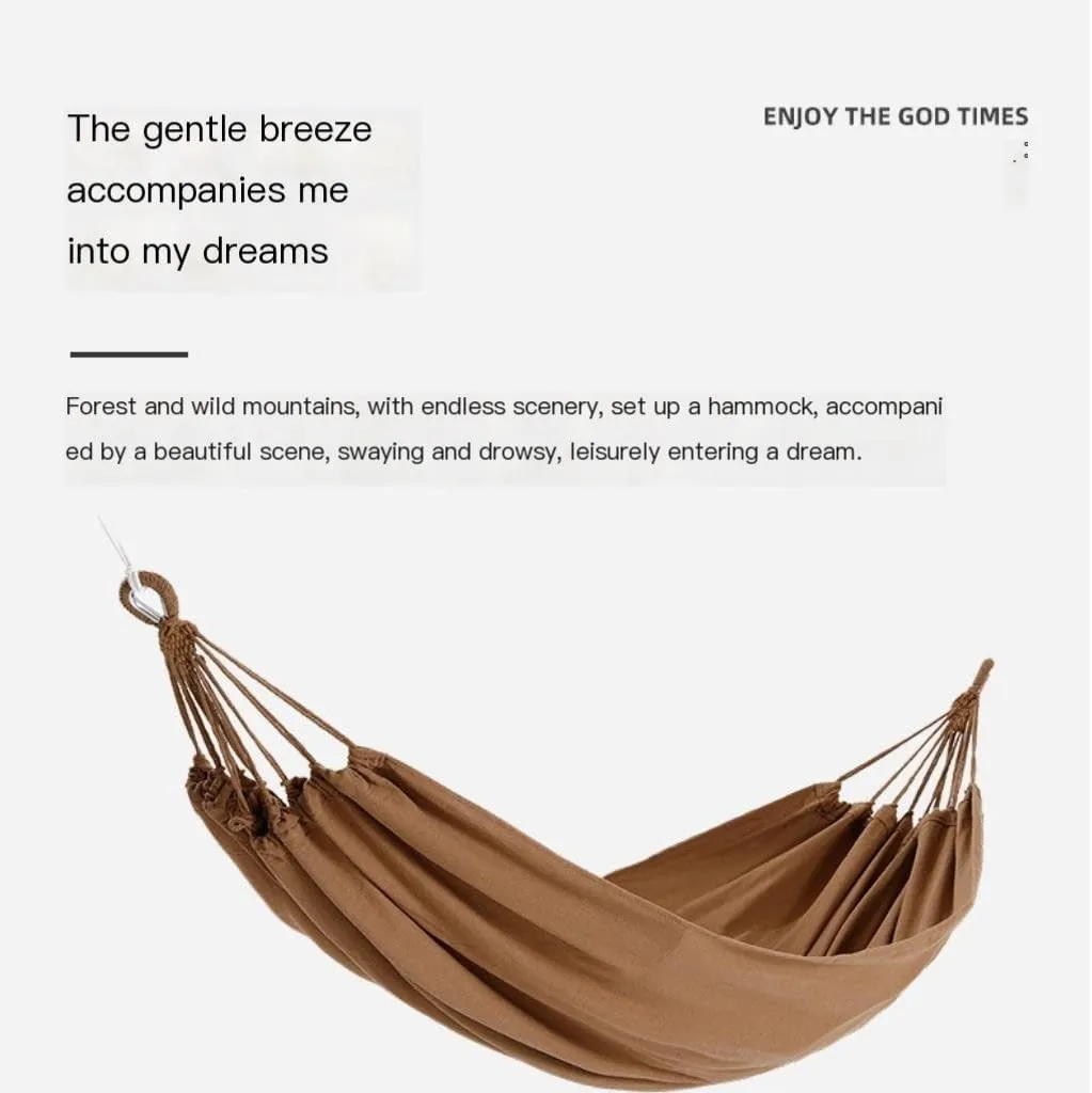 Hammocks Outdoor Hammock Outdoor Swing Adult Thick Double Anti-Rollover Dormitory Dormitory Student Hanging Chair Camping Hammocks(Brown,Small)