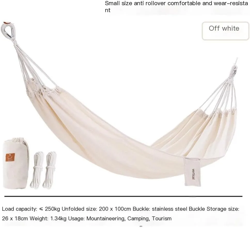 Hammocks Outdoor Hammock Outdoor Swing Adult Thick Double Anti-Rollover Dormitory Dormitory Student Hanging Chair Camping Hammocks(Brown,Small)