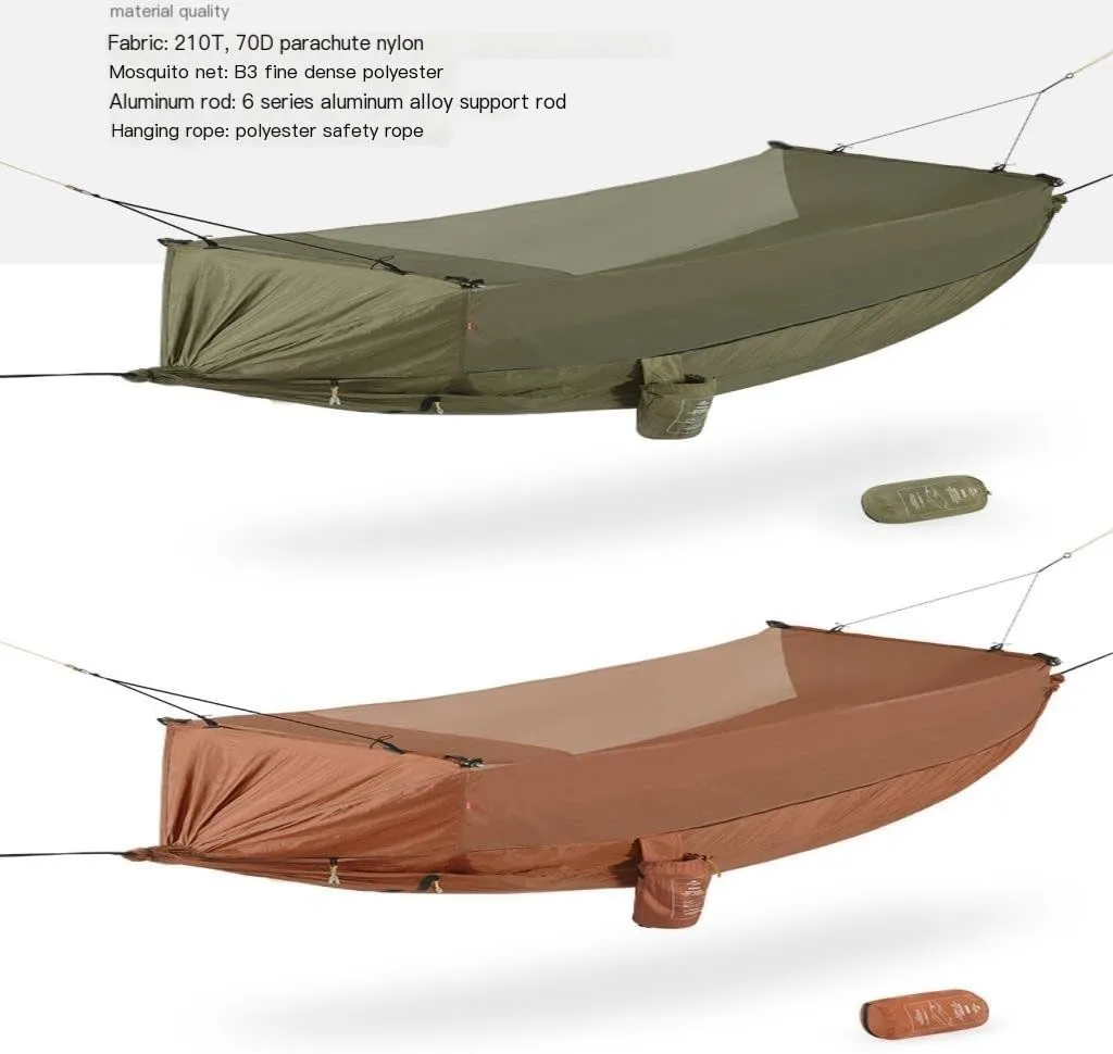 Hamock Hammock Outdoor Camping Outdoor Camping Double-Layer Anti-Mosquito Hammock Breathable Hanging Tree Tent Hanmock(Red)