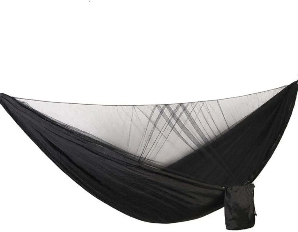 Hamock Quick-Release Hammock with Mosquito Net Hanging Sheet Double Parachute Cloth Anti-Rollover Camping Hammock Hanmock(G)