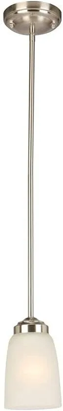 Hampton Bay 1-Light Brushed Nickel Mini Pendant