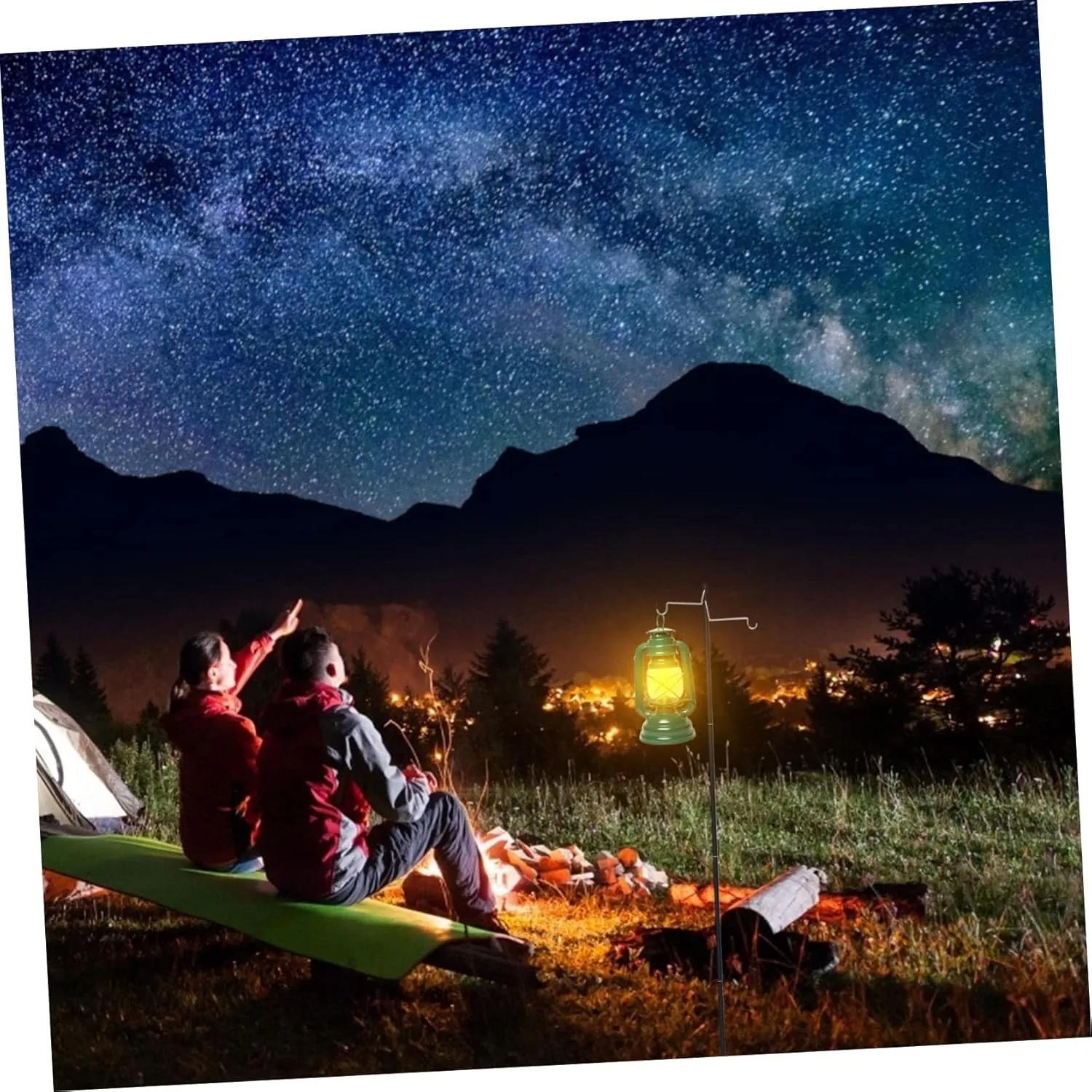 HANABASS 1 Set Folding Table Light Stand Outdoor Light Bracket Camping Lamp Stand Folding Lamp Pole Lantern Stand