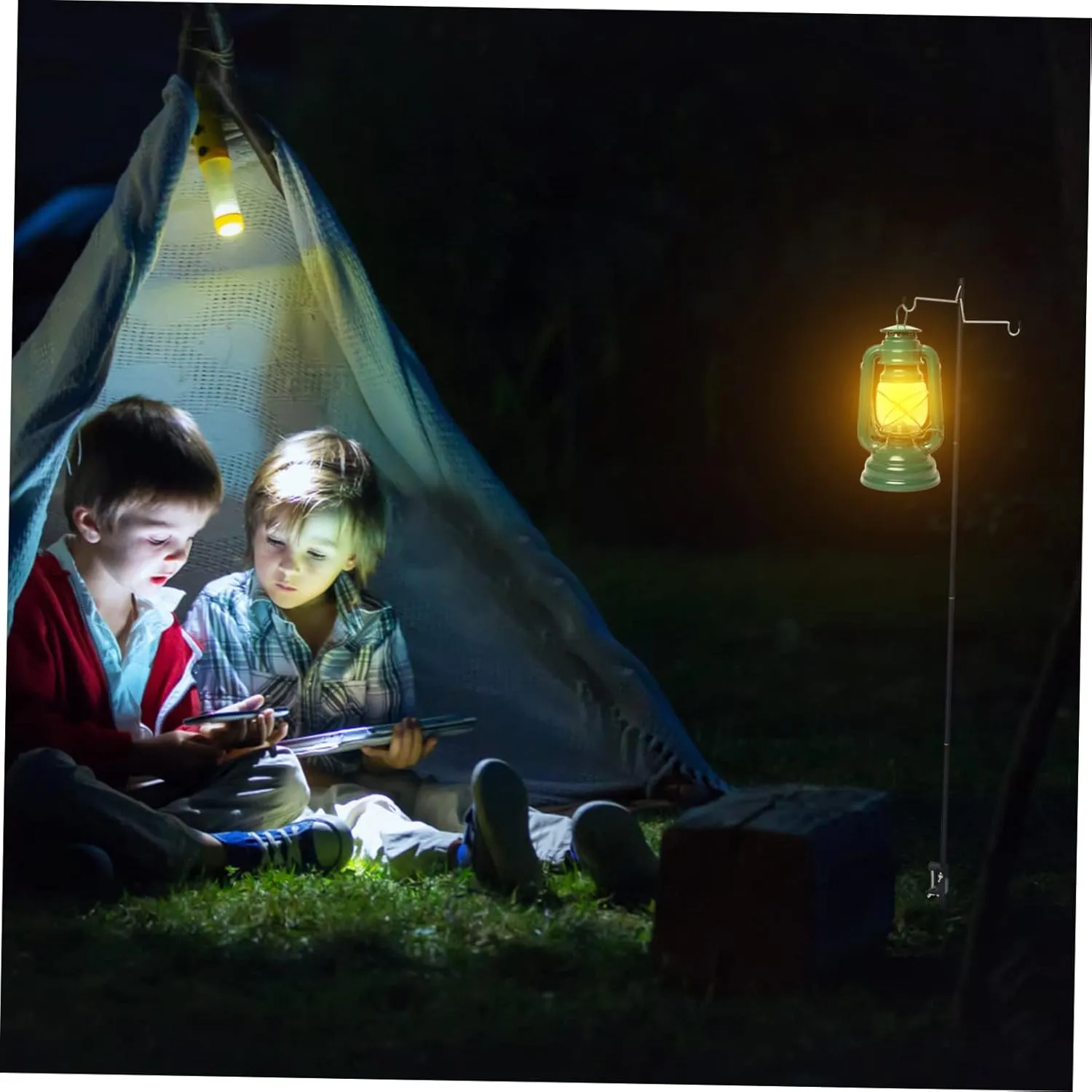 HANABASS 1 Set Folding Table Light Stand Outdoor Light Bracket Camping Lamp Stand Folding Lamp Pole Lantern Stand