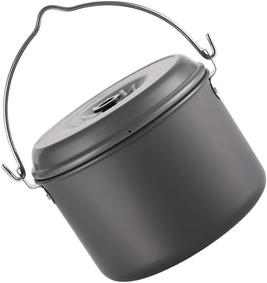 HANABASS 1pc Outdoor Pot Camping Pot Cooking Pot Backpacking Pot Durable Cook Kit Pot with Folding Handle Camping