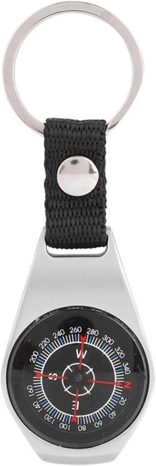 Handheld Compass Key Chain Guide Navigation Zinc Alloy Hanging Ring Compass Outdoor Camping Pocket Survival Tool