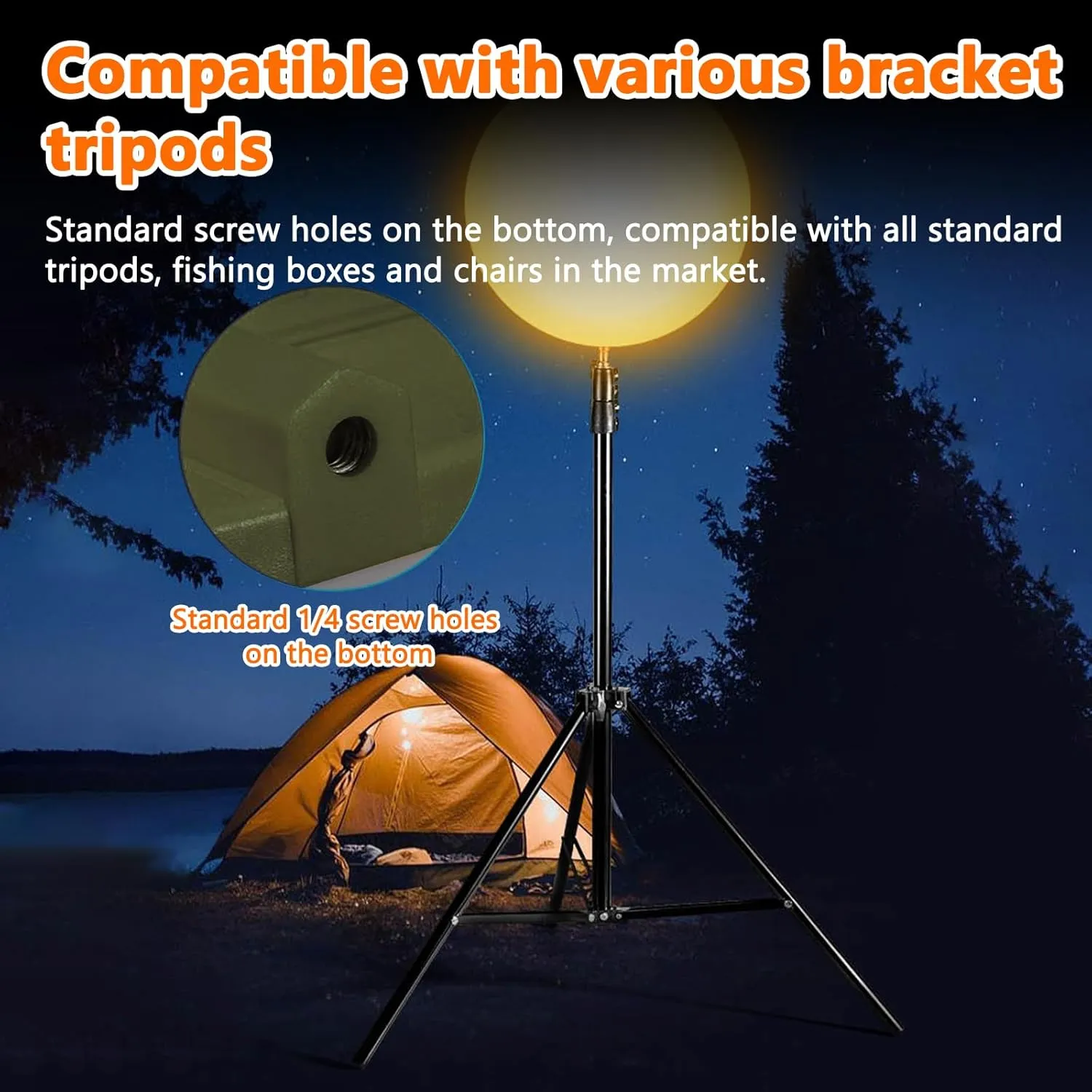 Hanging Camping Tent Light LED Rechargeable Portable Lantern with Magnetic Adsorption,4 Dimmable Modes,Waterproof,USB Output,Tripod Compatible for Outdoor Camping,Hiking,Emergency (D82-3(6000mAh))