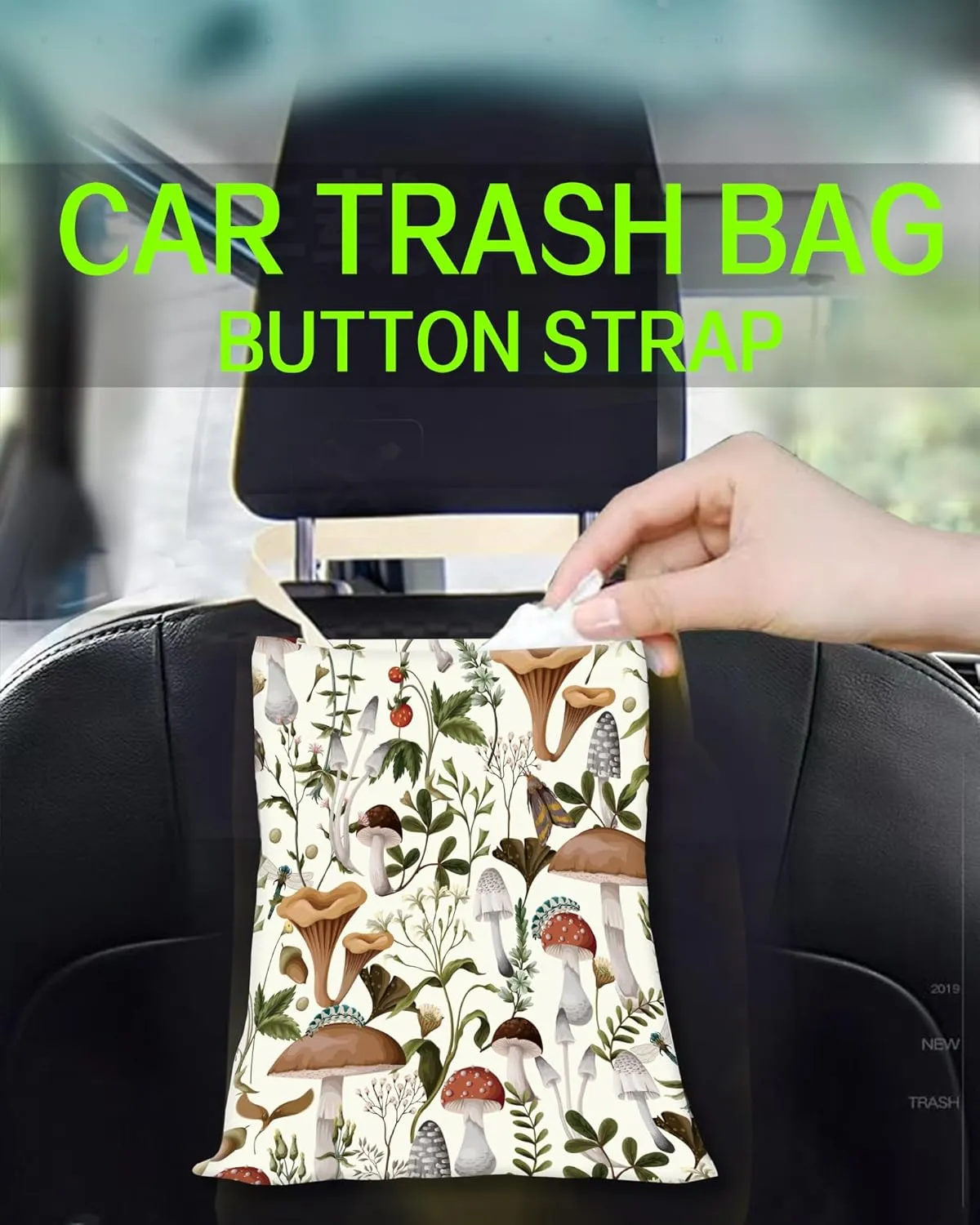 Hanging Car Trash Can and Bag for Accessories