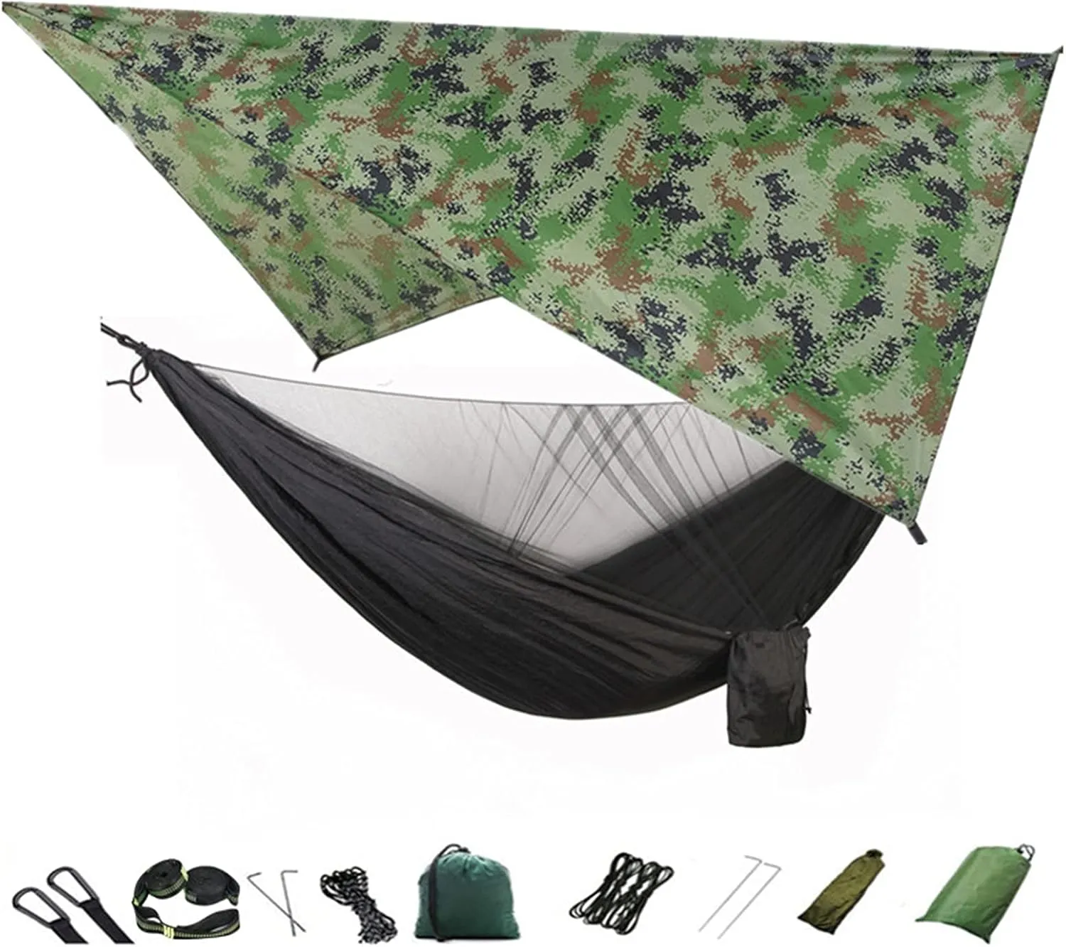Hanging ?Chair Swing Camping Hammock, Portable Travel Hammock with Net and Rainfly, Tree Light Hammock Tent for Outdoor Backyard Hiking Hammock