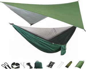 Hanging ?Chair Swing Camping Hammock, Portable Travel Hammock with Net and Rainfly, Tree Light Hammock Tent for Outdoor Backyard Hiking Hammock