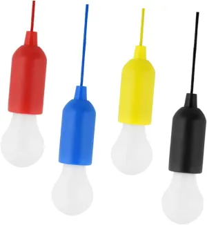 Hanging Led Bulb 4pcs Led Pull Cord Lights Solar Lantern Camping Battery Lights Outdoor for Camping Tents