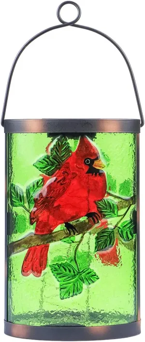 Hanging Solar Lantern Outdoor Decorative Waterproof LED Solar Cardinal Lights Tabletop Lamp for Outdoor Patio Garden