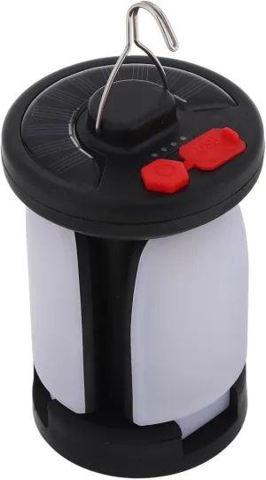 Happyyami Emergency Solar Lantern for Camping Rechargeable Tent Light Hook Waterproof Portable for Outdoor Use
