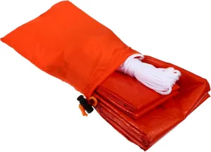 Happyyami Emergency Tent Camping Survival Gear Outdoor Tent Survival Tent Shelter Camping Tents Durable Tent Sleeping Bag Foldable Tent Pe Tear-Resistant Material Awning First Aid Travel