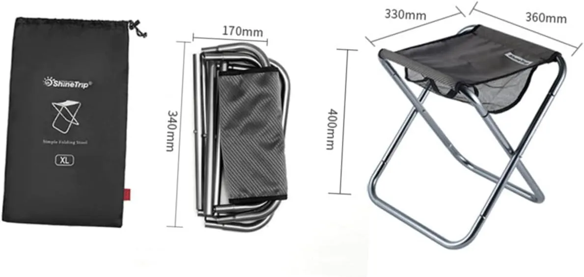Happyyami Fishing Chair Hiking Seat Heavy Duty Aluminum Alloy Stool Portable Folding Stool for Outdoor Activities