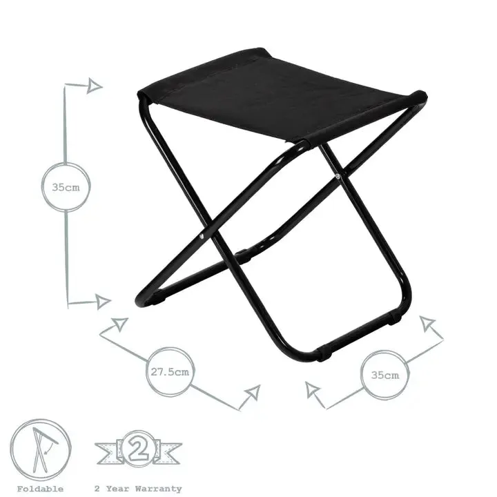 Harbour Housewares Classic Folding Stool - (Black)