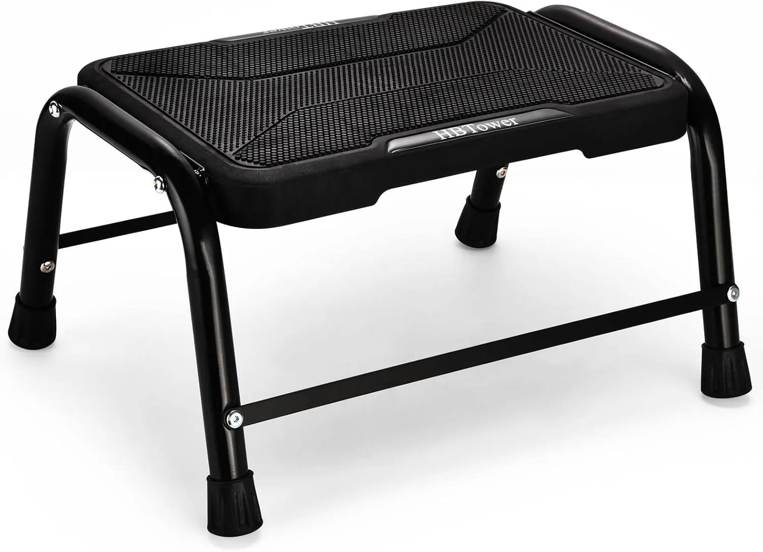 HBTower Step Stools for Adults with Non-Slip Rubber Feet, Holds Up to 300 lbs, Lightweight Stepping Stools for Bedroom Kitchen Bathroom, Bed Steps for High Beds, Black