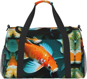 HD fancy carp print Weekender Overnight Carry On Bag Gym Luggage Bag Duffel Bag for Travel Women
