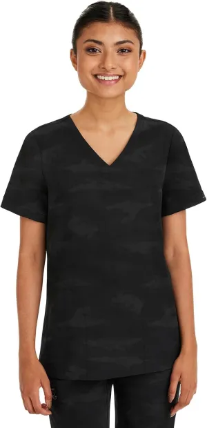 Healing Hands Scrubs for Women V-Neck Scrub Top Joy Camo with Moisture Wicking,360° Stretch & Quick Dry Fabric 2353