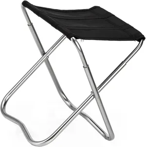 HEALLILY 1Pc Portable Folding Fishing Stool Lightweight Outdoor Chair for Camping and Fishing Compact Collapsible Seat Black