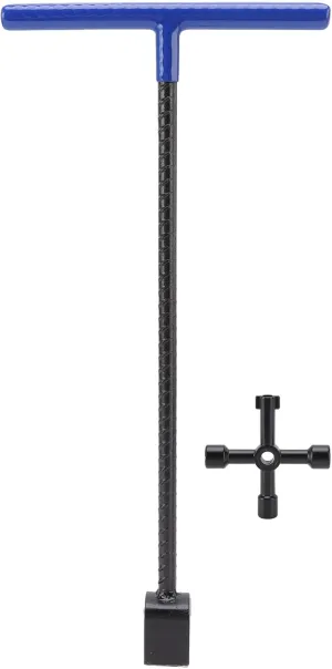 Health Gear Water Meter Key T Handle Curb Key Solid Strong Steel Water Shut Off Tool Wrench, Multifunction 4 Way Utility Tool Key for Valves Faucets, Curb Valve Key Wrench Tool for