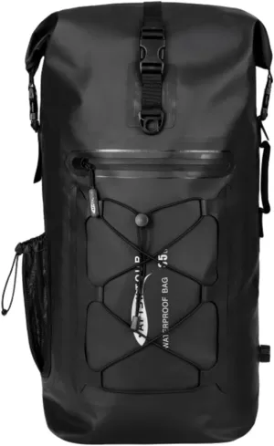 Heavy Duty Waterproof Dry Bag Backpack, 35L Roll-Top Floating Dry Bag Backpack for Kayaking, Rafting, Boating(Black)
