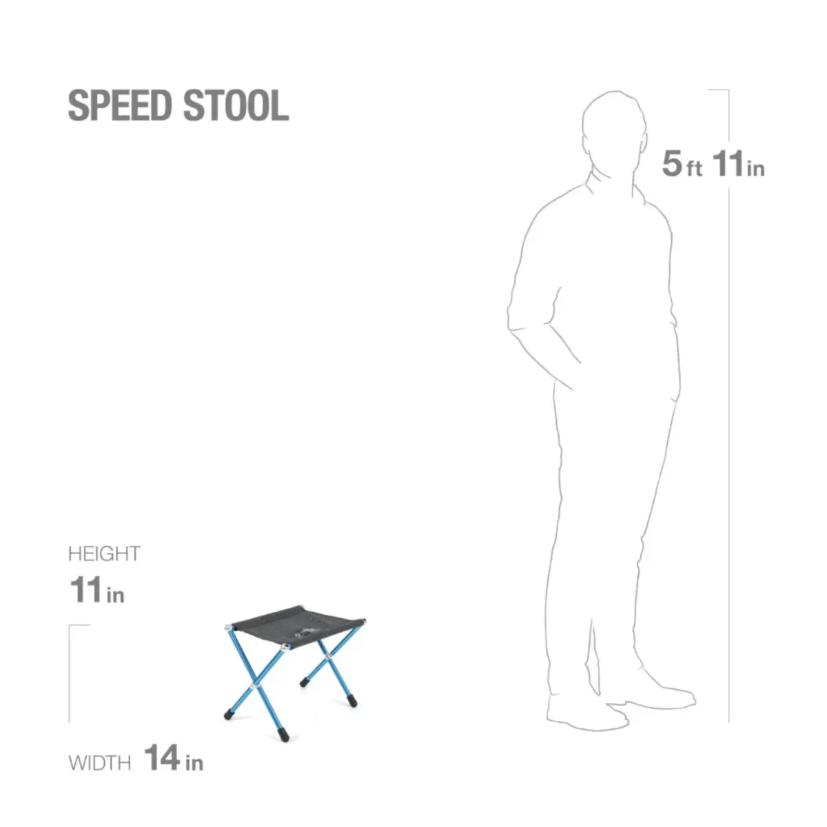 Helinox Speed Stool M - Lightweight Camping Stool - Black / Blue