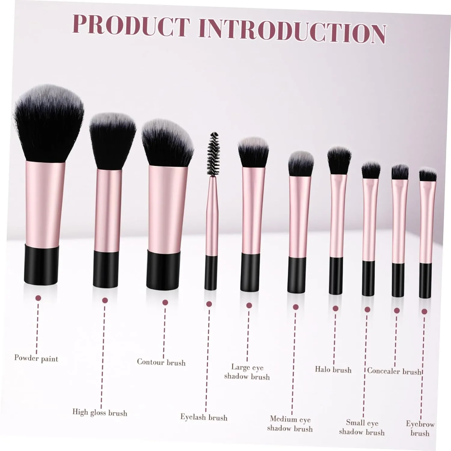 Hemoton 20pcs Mini Makeup Brush for Travel Portable Cosmetic Brushes Storage Pouch for Eyeshadow Blush Highlighter Application Elegant Design for Women