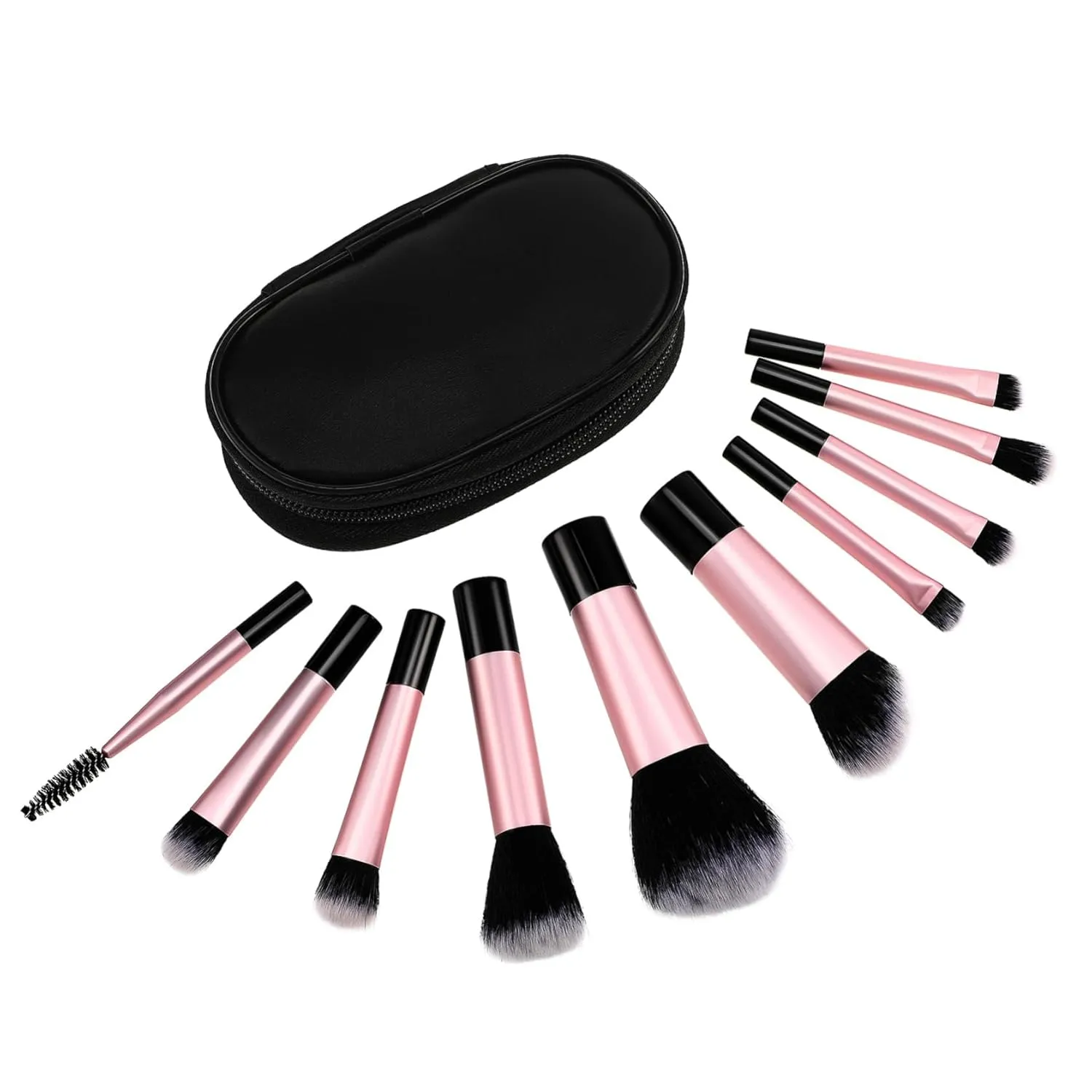Hemoton 20pcs Mini Makeup Brush for Travel Portable Cosmetic Brushes Storage Pouch for Eyeshadow Blush Highlighter Application Elegant Design for Women