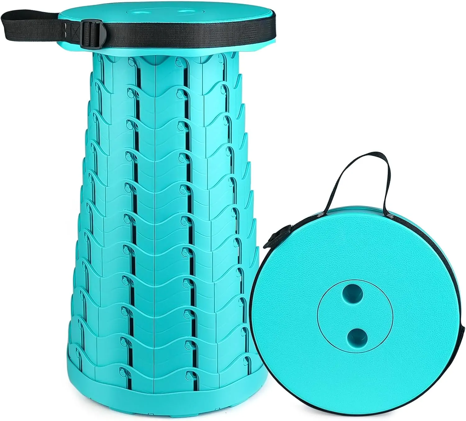 Hesanzol Portable Telescoping Stool, Retractable Folding Stool for Camping Garden Fishing Hiking Travel BBQ, Adjustable Collapsible Stools Max Load 400lbs