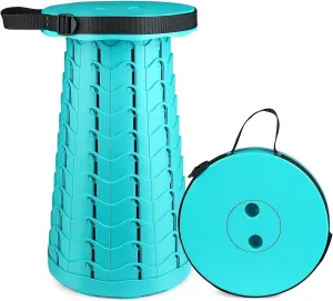 Hesanzol Portable Telescoping Stool, Retractable Folding Stool for Camping Garden Fishing Hiking Travel BBQ, Adjustable Collapsible Stools Max Load 400lbs