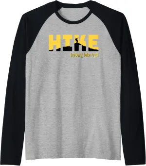 HIKE ICEBERG LAKE TRAIL Classic Hiking Raglan Baseball Tee