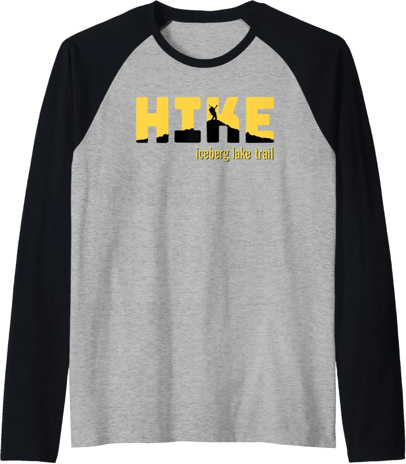 HIKE ICEBERG LAKE TRAIL Classic Hiking Raglan Baseball Tee