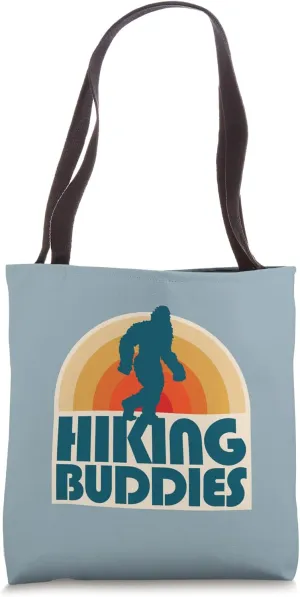 Hiking Buddies Bigfoot Believer Vintage Sun Group Camping Tote Bag