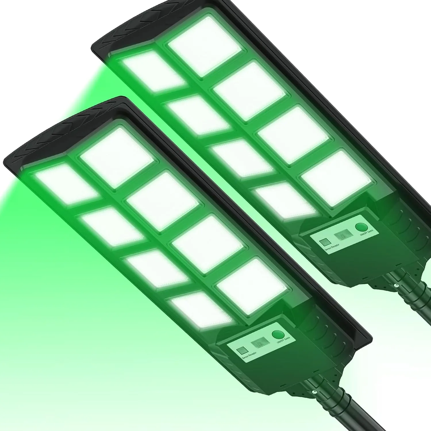 Hog Lights for Night Hunting,Powered Feeder Light(Green) 12000LM Solar Lights for Hunting Hogs, Coyote, Varmint, Deer, Motion Activated Feeder-2Pack