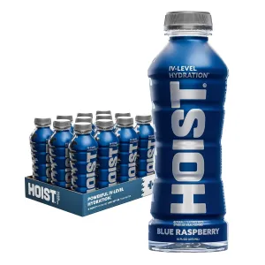 HOIST Premium Military Hydration Electrolyte Drink, Powerful IV-Level Hydration, Clinically Proven Performance Drink, Blue Raspberry, 16 Fl Oz (Pack of 12)