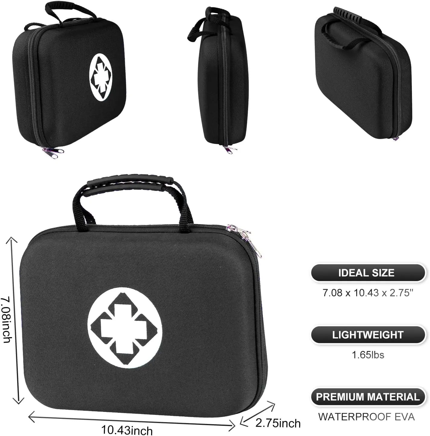 Home-Travel First-Aid Emergency-Kit Camping-Essentials - 299Pcs Car Survival Set First Aid Handheld Bag Multiple Purpose Black Case Outdoor Backpacking Gear for Disaster Preparedness YIDERBO