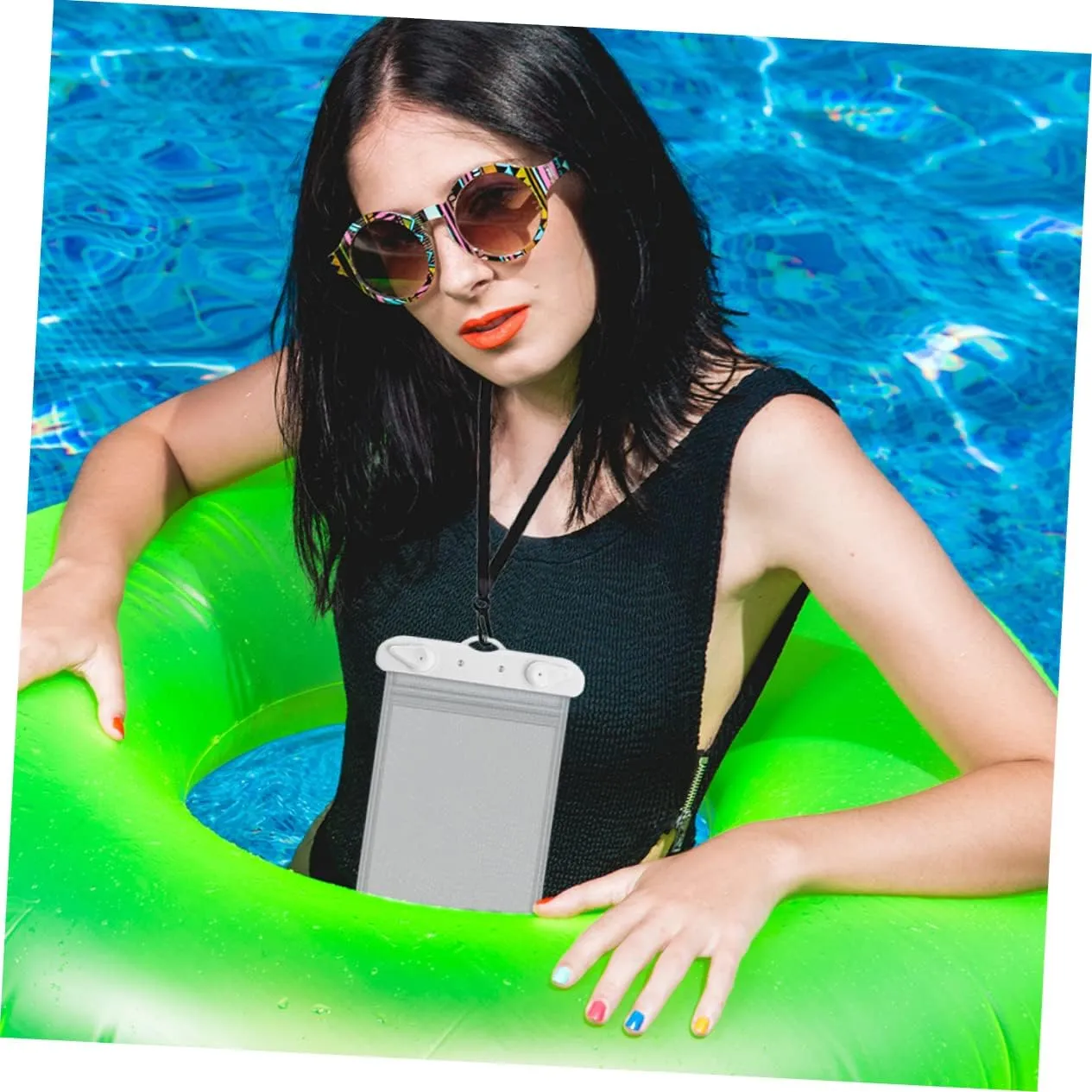 Homoyoyo 2pcs Phone Pouch Transparent Cell Phone Bag for Beach Swimming Rafting Design High-strength Lanyard Floating Dry Bag Protects from