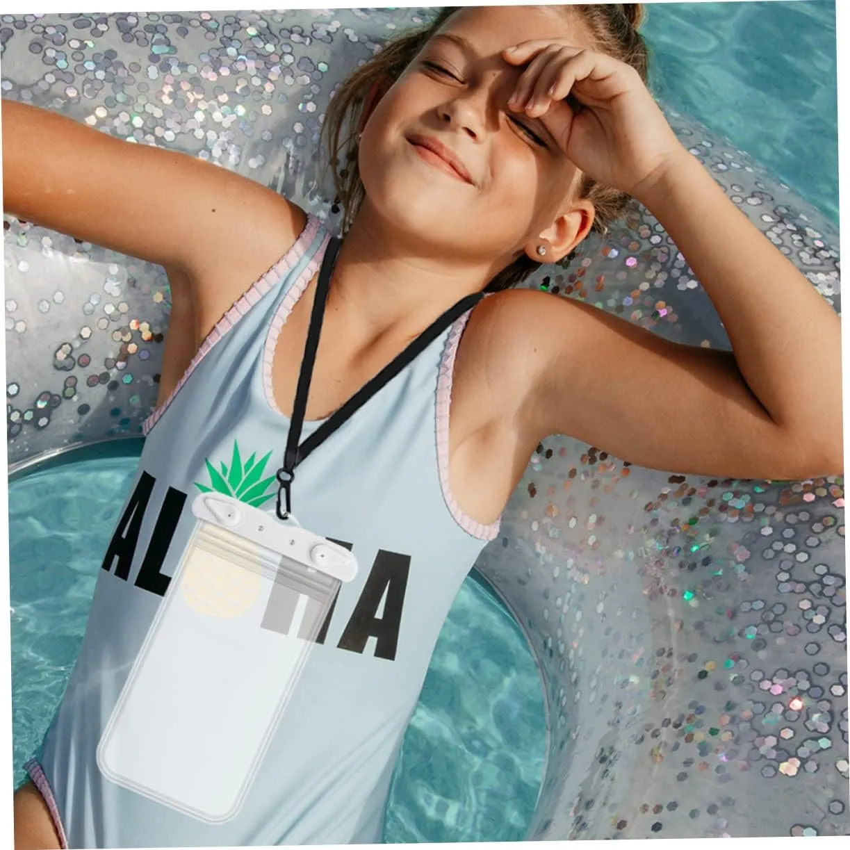 Homoyoyo 2pcs Phone Pouch Transparent Cell Phone Bag for Beach Swimming Rafting Design High-strength Lanyard Floating Dry Bag Protects from