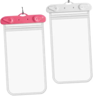 Homoyoyo 2pcs Phone Pouch Transparent Cell Phone Bag for Beach Swimming Rafting Design High-strength Lanyard Floating Dry Bag Protects from